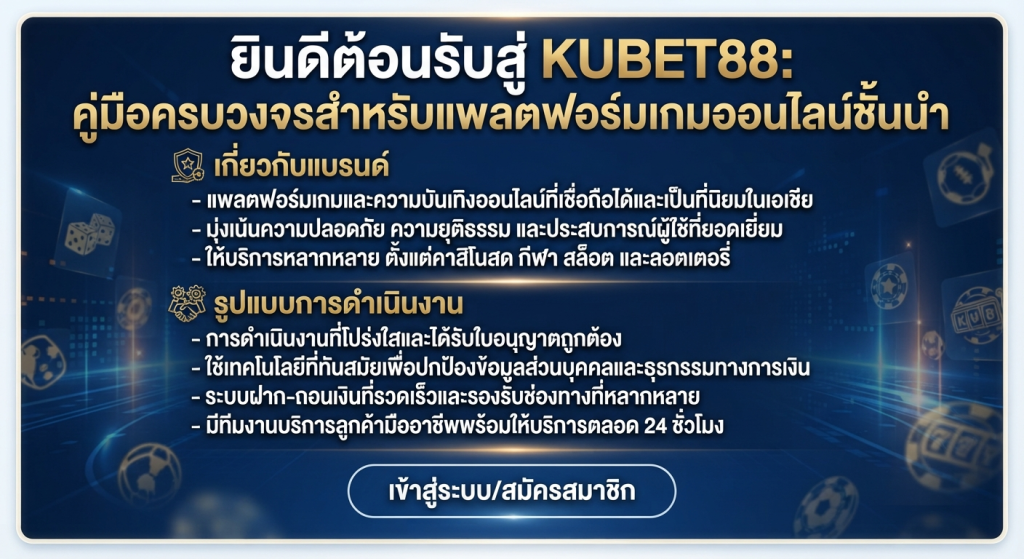 ช่องทางเข้าใช้งาน KUBET88